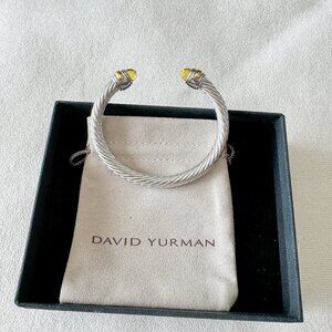 David Yurman Sterling Silver 7mm Cable Citrine Bracelet